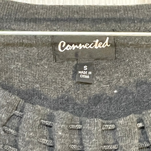 Connected Sweater Dress Belled 3/4 Sleeve Gathered Neck Line Gray Size Small - Picture 5 of 7